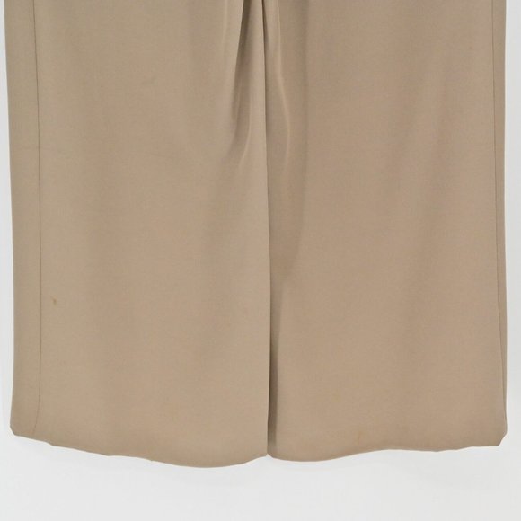 ARMANI COLLEZIONI Womens Silk Blend Pants Unlined Tan Concealed Side Zip Size 8 - Picture 6 of 9